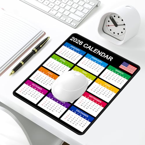 Dapesuom 2026 Calendar Mouse Pad, Computer Mousepad with Stitched Edges ...