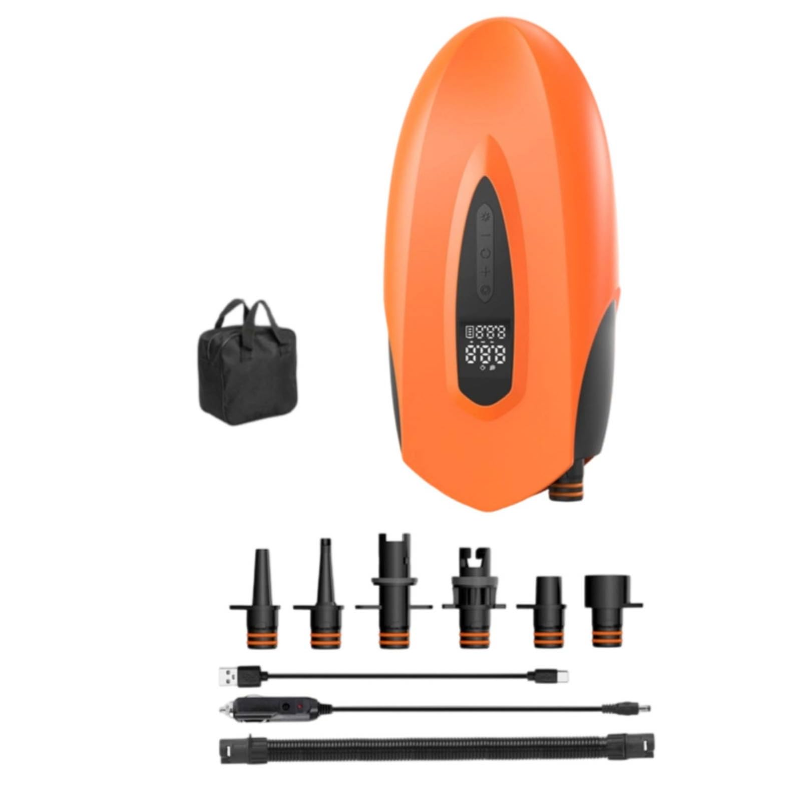 KESOTO Bomba de Aire Portátil Inflador de Precisión Compresor y Succión Paalla Iegrada Seguro hasta 20 PSI Cable 3 M y Juego de Boquillas Adecuada para Kayak y en Playa