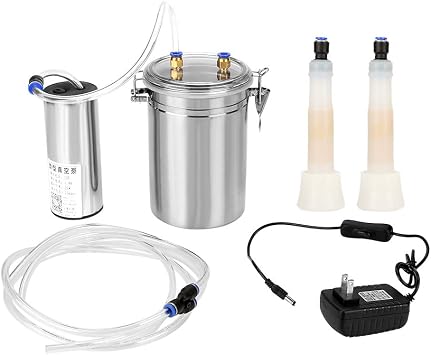 KUIDAMOS 2L Electric Milking Machine, Stainless Steel Automatic Portable Livestock Milking Equipment for Sheep Cows 110-240VUS-Sheep