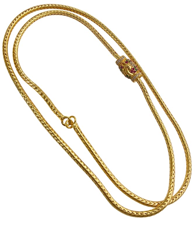 Chain for Women & Girls (Attached Moph) | Micro Gold | Ethnic Jewelry for Women | Traditional, Wedding & Celebration Wear DamruStyle2 Multiple Color