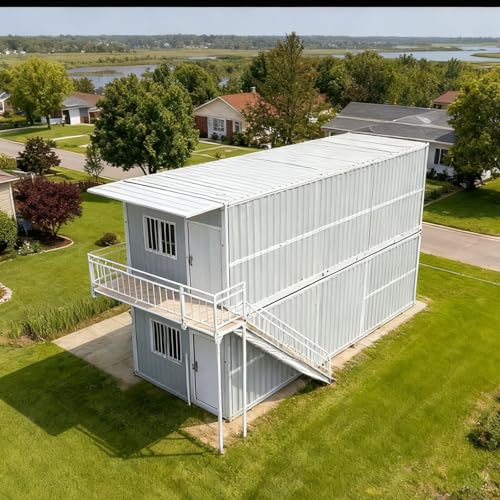 Expandable Container House 2-Story Foldable Prefabricated Home Portable Modern Living Space for Backyard Office, Tiny House, Vacation Cabin & Storehouse - Easy Setup & Customizable - Image 3