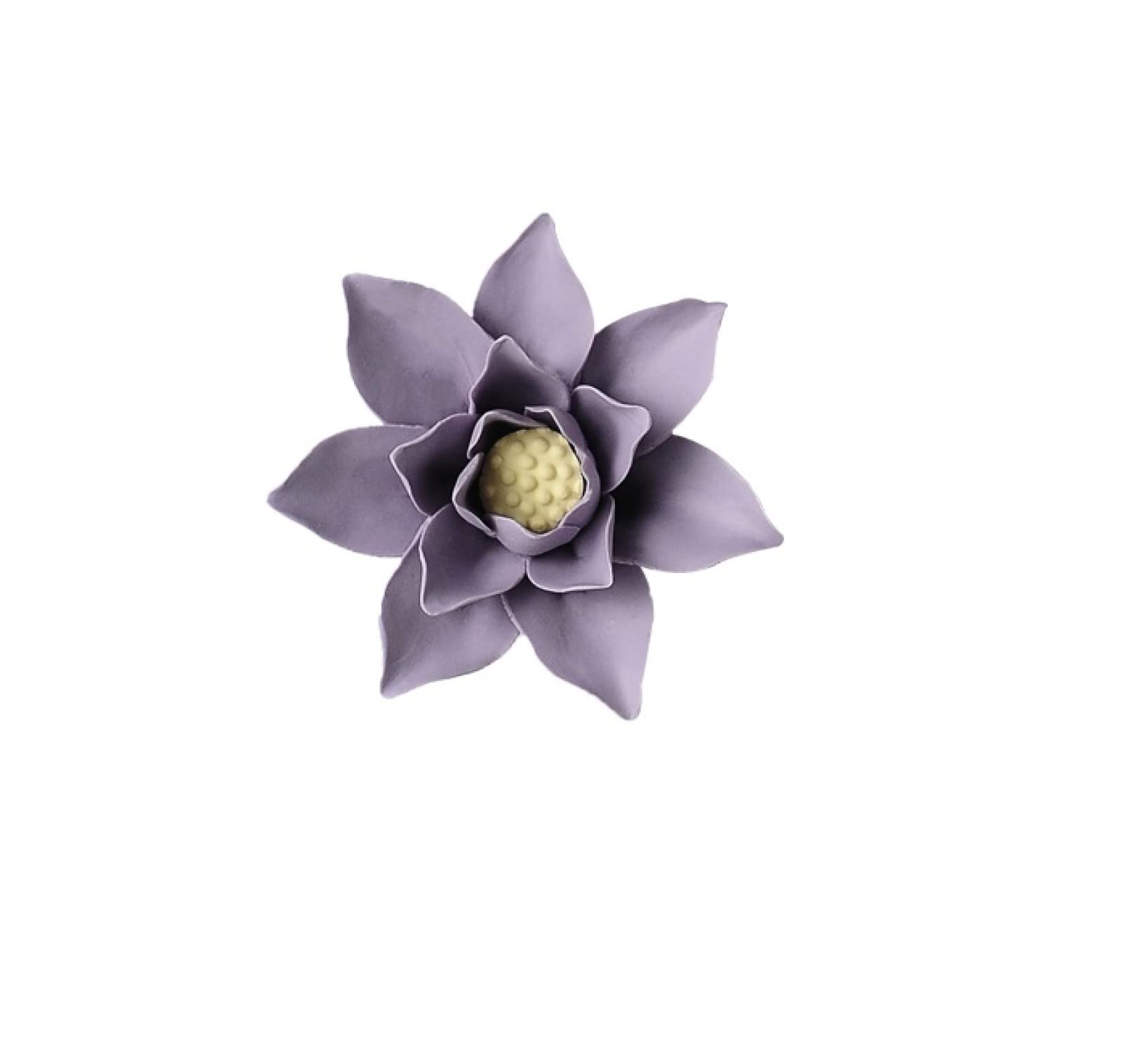 KJOLWHCQ Elegant Handcrafted Ceramic Flowers Purple Magnolia Flower Sculpture Home Hanging 3D Wall Art Decor for Living Room Bedroom