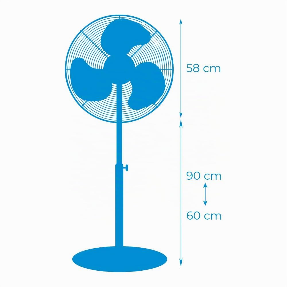 Electrodomesticosweb Ventilador de pie Industrial 120w 50cm EDM Altura Regulable 68-88cm EDM