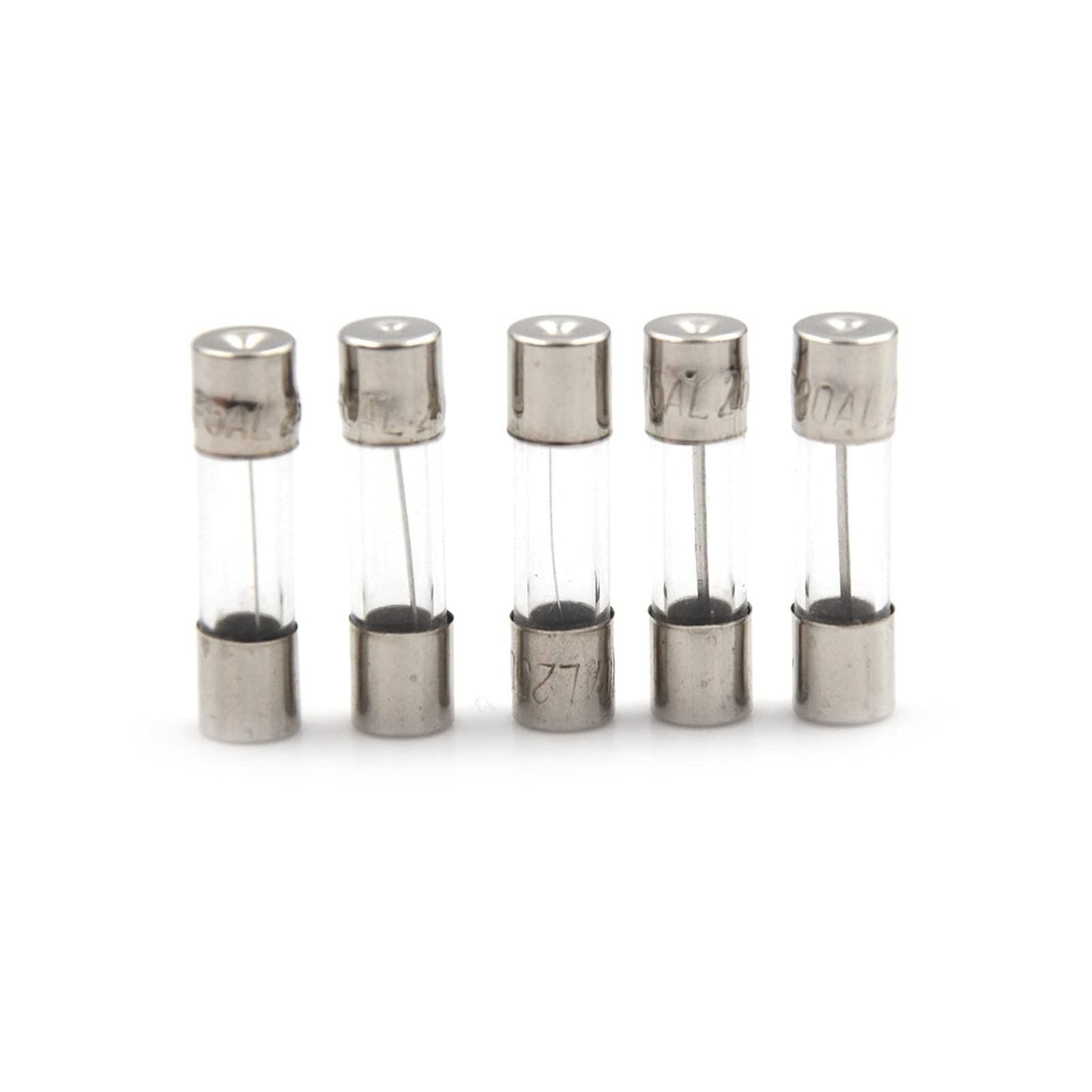 Fusibili in vetro, fusibili in vetro 2. Kit assortiti fai da te da 5 * 20 mm e 6 * 30 mm. Tubo flessibile in vetro a soffiaggio rapido. Fusibile 5A, 10A e 15A.(5a 20pcs)