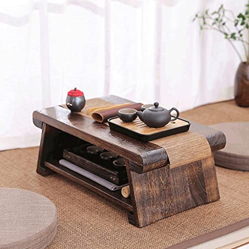 Table basse tatami pliable à double niveau pour optimiser le salon