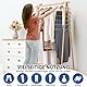 DAMITA Hosenbügel Platzsparend Hosen Weiß Kleiderbügel Kunststoff 2 Stück 5 in 1 Plastik Edelstahl Stabil Faltbare Hosenkleiderbügel Schrank Organizer Schals Jeans Kleidung Für Damen und Herren