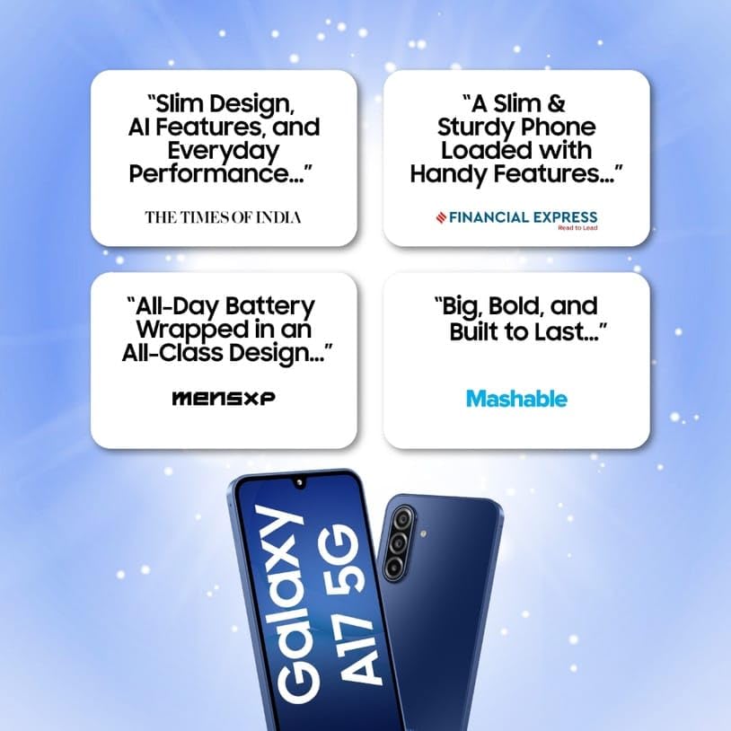 Image of Samsung Galaxy A17 5G (Blue, 8GB RAM, 128GB Storage) | 50 MP No Shake Camera | Gemini Live | Circle to Search | Super AMOLED | Corning Gorilla Glass Victus | 7.5mm Sleek | AI