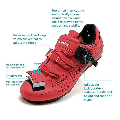 Santic Men's Spin Unlocked Bike Bicycle Road Biking Lock Shoes MTB Cycling Accessories Self-Locking Shoes2