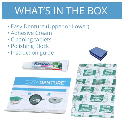 Image of Boil-&-Bite Functional Denture, Self-fit at Home in Mins, Adjusts for Narrow or Wide Arches, Long-term or temporary Solution, Eat, Drink and Smile Confidently, Small /Medium Denture Set