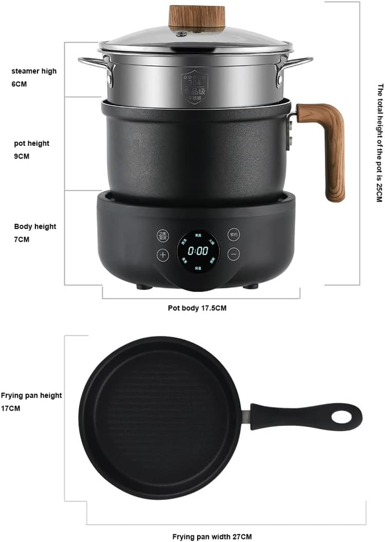110V/220V Multifunction Electric Cookers Kitchen Frying Pan Steamer Non-stick Smart Split Hot Pot(220V)