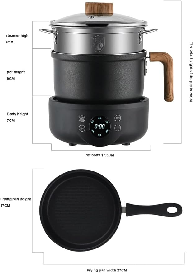Olla Eléctrica Multifunción 110V/220V Sartén Antiadherente 1.8L miniatura 3