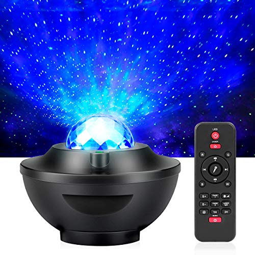 Sternenhimmel Projektor Lampe mit Fernbedienung Powcan LED Nachtlicht für Kinders Weihnachtshimmelmusik Lichtshow mit Bluetooth Lautsprecher für Schlafzimmer Kids Party Dekoration Cover