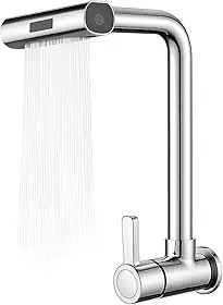 Torneira Gourmet de Parede Multifuncional, 3 Tipos de Jato, Aço Inox, Instalação Fácil