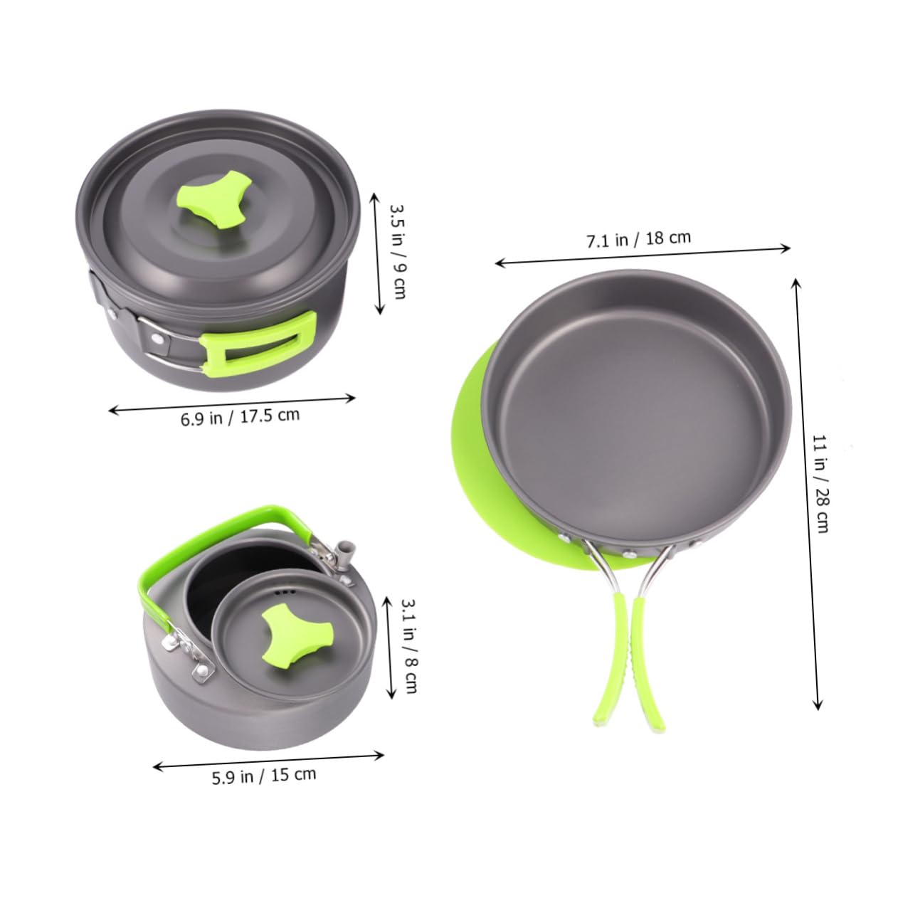 SUPVOX 12-pc Camping Cookware Set Portable Aluminum Pot Cutlery Utensils BBQ Accessories