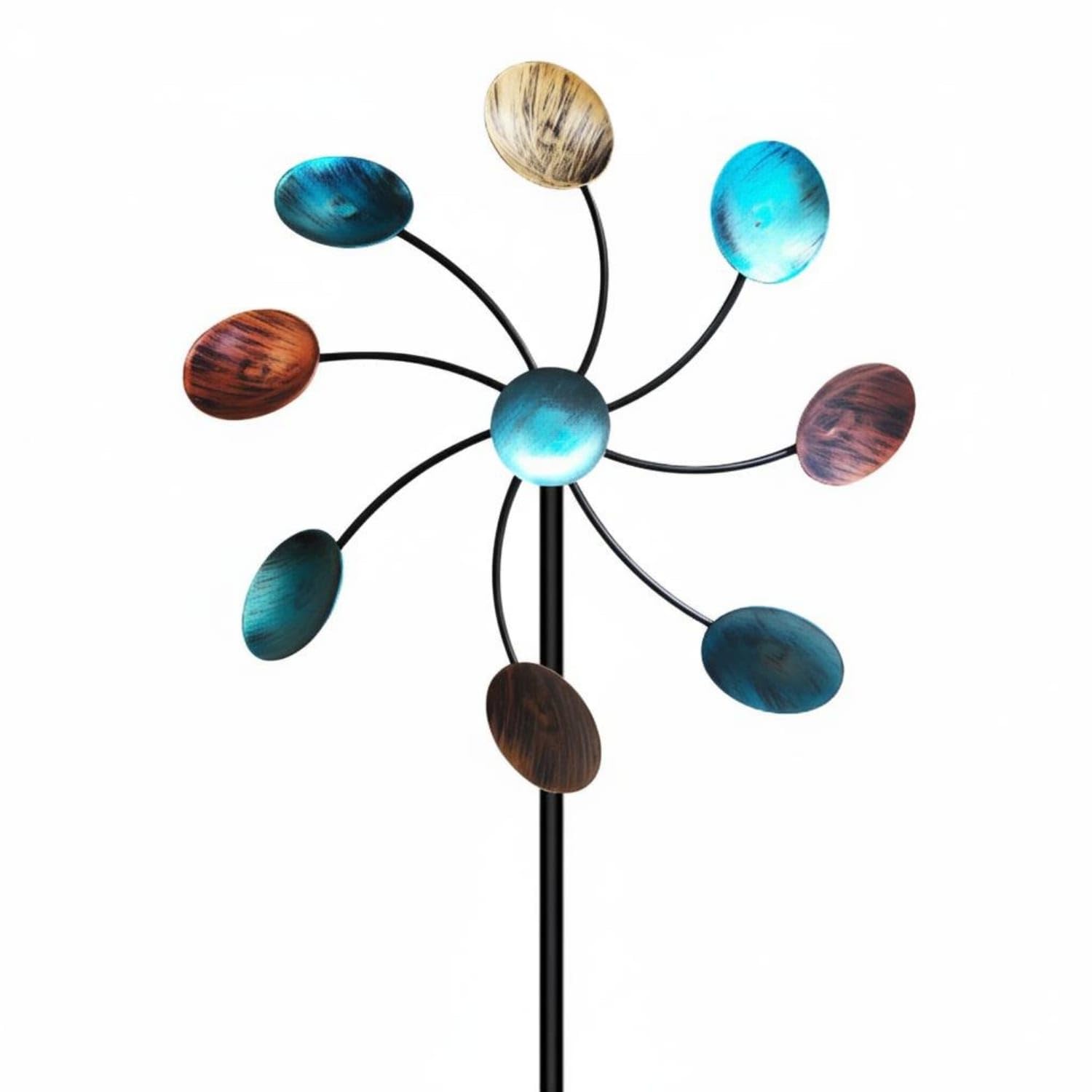 Weather-Resistant Rotating Garden Wind Rotator Easy Assembly Multi-Color Wind Sculpture Stake Effortless Silent Rotating Kinetic Wind Rotator Hand-Painted for Lawn, Patio, Multicolor-image-26