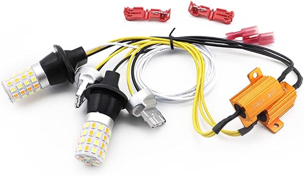 2PCS T20 7440 Dual Color Car LED Signal Lamp White Red Yellow Running Light Turn Signal 12V Auto LED Source