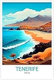 WEYUE Cuadros en Lienzo Tenerife España Vintage cartel de viaje pinturas decorativas pintura decoración de pared lienzo habitación Sin marco 60x90cm