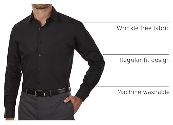 Van Heusen Mens Dress Shirt Regular Fit Poplin Solid