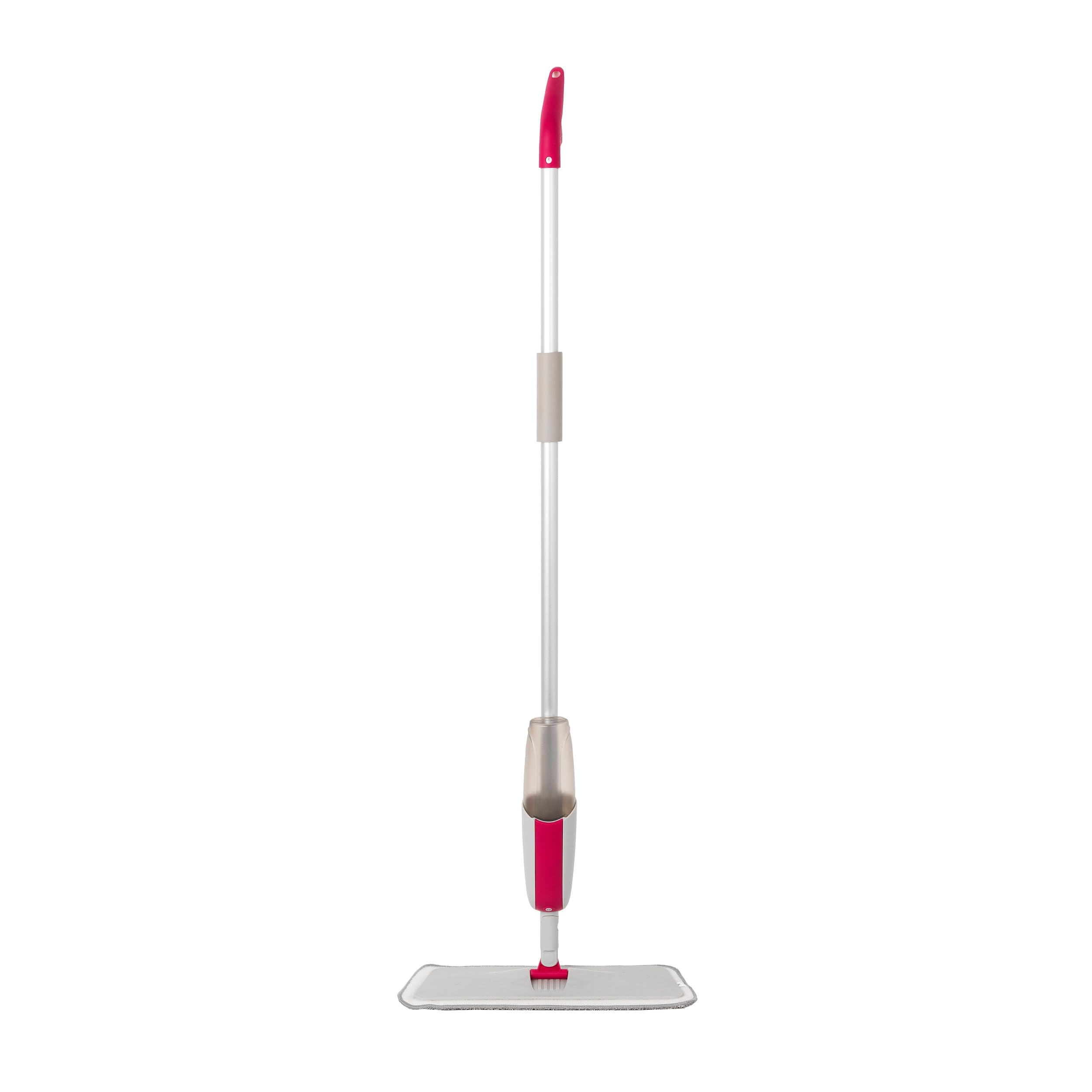 Kleeneze Grey Antibac Spray Mop & Microfibre Head - Treated With Anti-Bac Protection, For Most Hard Floors, Washable Floor Pads, Replacement Head, Can Be Used Wet Or Dry, Built-In Spray Trigger, 300Ml