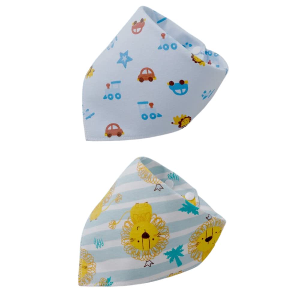 SYGA Baby Feeding Bibs Unisex Baby Triangular Cotton Bibs Adjustable Closure for Infant Toddler 0 to 2 Years Baby - Pack Of 2-image-15