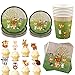 Nesloonp Animales de la Selva para Fiestas Juego Vajilla Animales Fiesta, para Decoración de Mesa de Fiesta Temática de Cumpleaños para Niños(52pcs)
