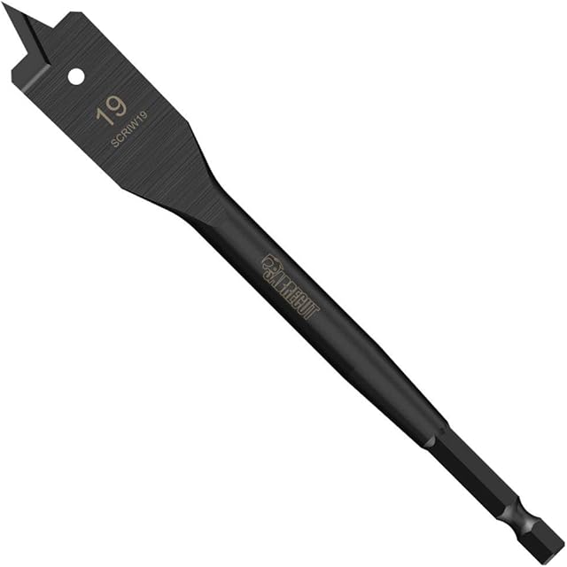 1 x SabreCut SCRIW19_1 19mm x 152mm Impact Rated Flat Wood Spade Bit Compatible with Bosch Dewalt Makita Milwaukee and Many Others