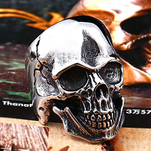 Image of Genuine Stainless Steel Ring Jewelry for Men Fashion Punk Biker Skull Rings