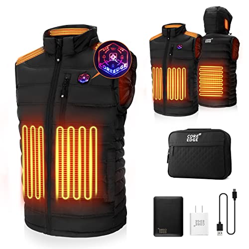 Image of Heated Vest for Men with Detachable Heated Hood, Electric Vest for Men with Battery Pack Included