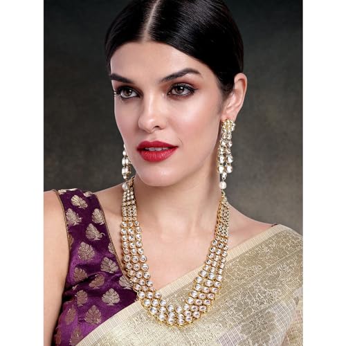 Image of Peora Anuskha Sharma Inspired Kundan Necklace & Jewelry Set Gift For Women