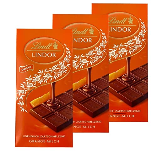 Lindt LINDOR Tafel Orange-MIlch 3er Pack (3x100g) Cover