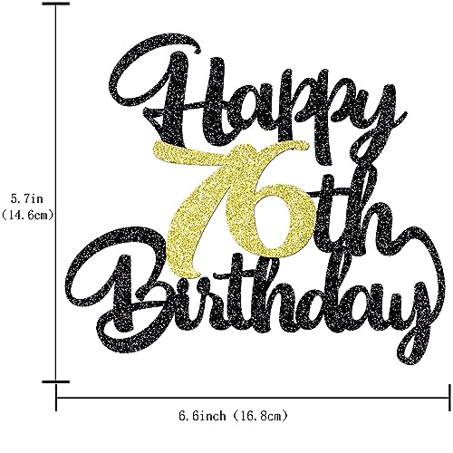 Image of 76th Happy birthday cake topper happy cake decoration 76th birthday party decoration gift plugin (76)