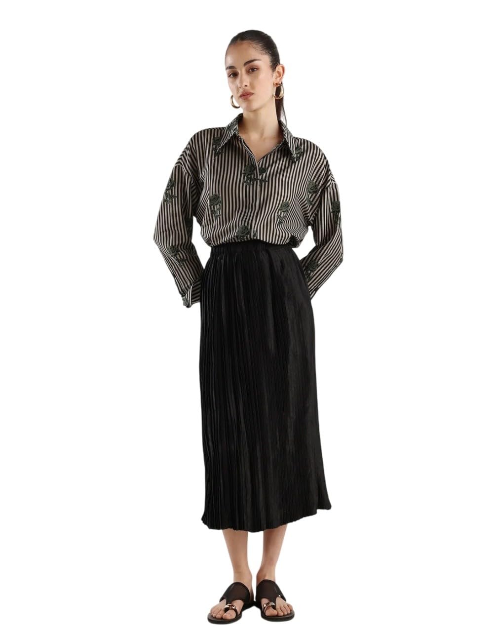 Flared Plain Skirt-image-26