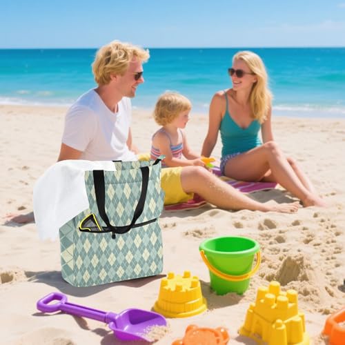 Bonita bolsa de libros infantil con cuadros verdes para ir al colegio con alegría 7