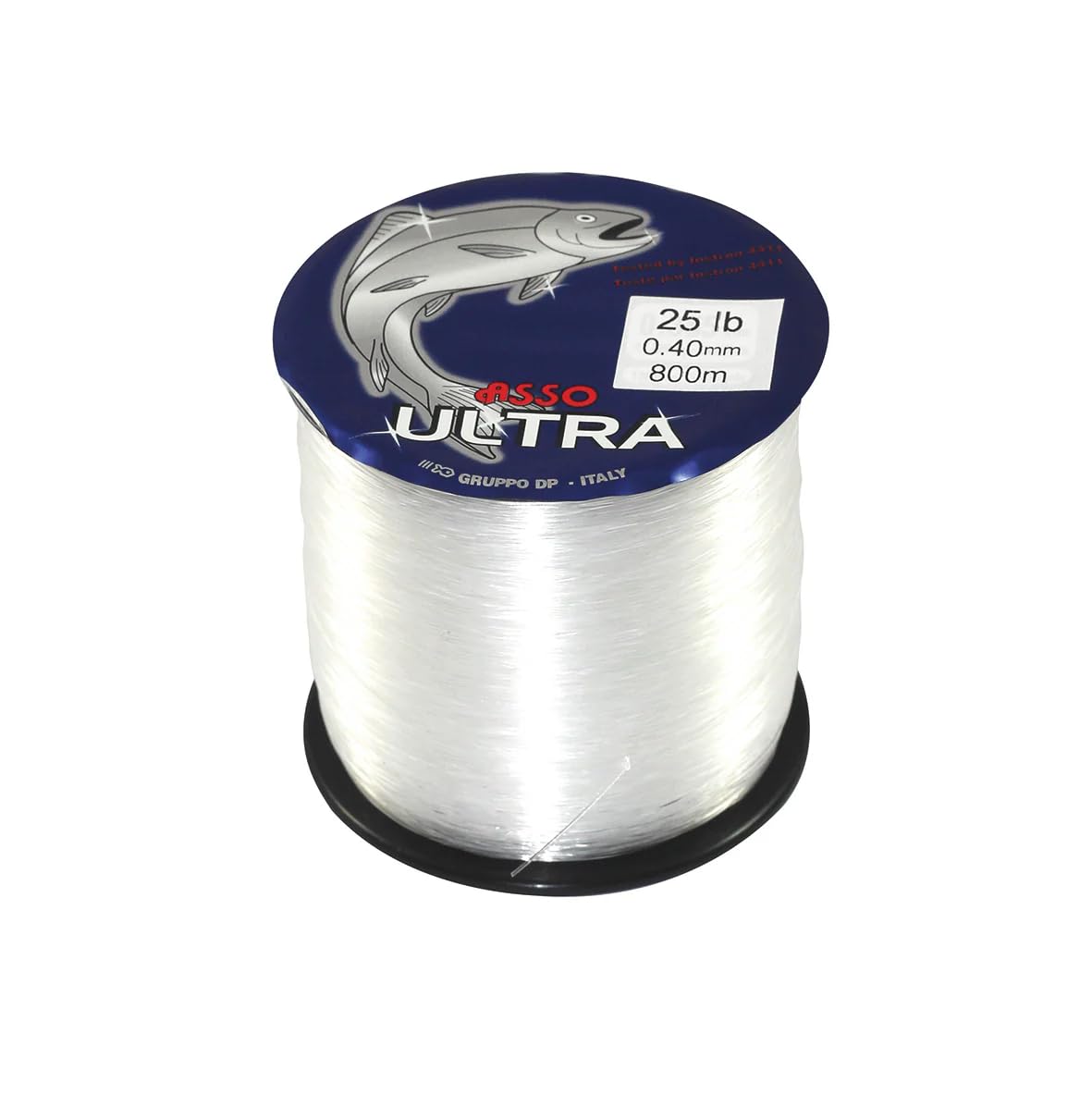 Asso Ultra Monofilament Fishing Line, Nylon, Premium Mainline Spool, Multiple (Clear, 25, Pounds)