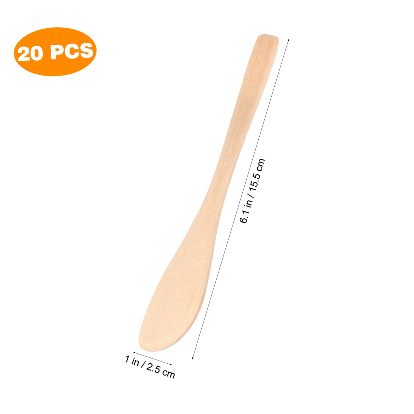 BESTONZON 20PCS Wood Cheese Spreader, Wooden Cheese Spreaders Jam Spreader Bulk Spreading Spoons, Jam Spreader Mini Wooden Wood Butter Spreaders, Dessert Buttercream Jam Spreader Dumpling Spoon