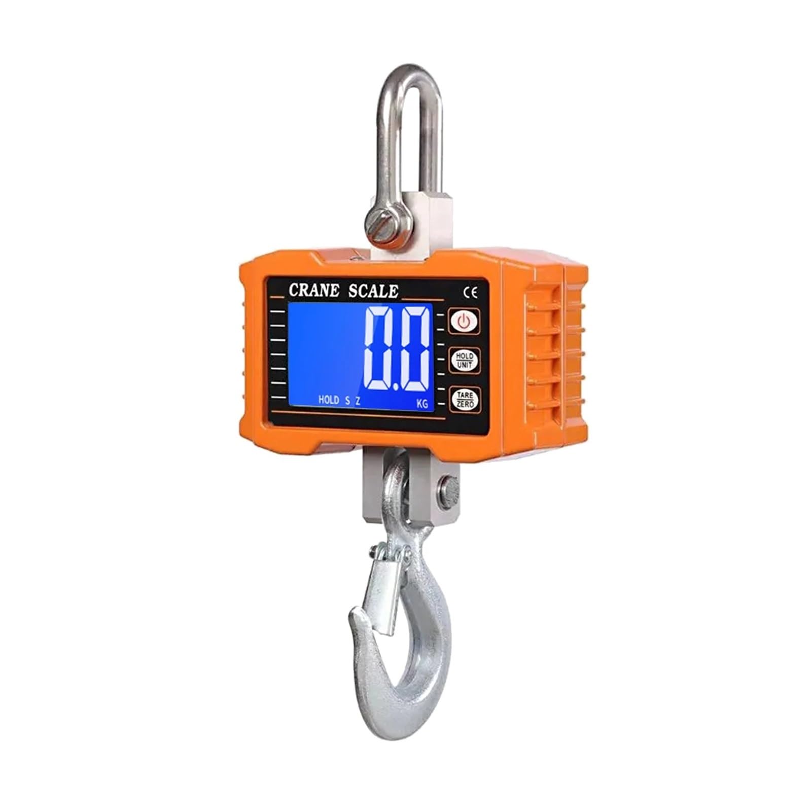 Gqnblvhzupdm Oranje Crane Scale, Digital Hanging Scale 1000Kg/ 2204Lbs Portable Heavy Duty Crane Lcd Backlight Industrial Hook Scales Unit Change