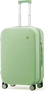 Carry On Luggage Suitcase with Spinner Wheels Hardshell Lightweight Rolling Suitcases PC with Cover & TSA Lock for Business Travel,20inch, Avocado Green