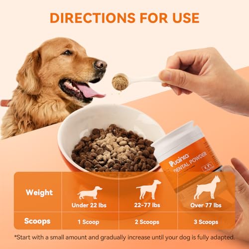 Image of PUAINTA Dog Teeth Cleaning Powder - Dental Powder for Dog Bad Breath Treatment Freshener - Dogs Plaque Off and Tartar Remover - Cat Dog Dental Care (3.17 Ounce (Pack of 1))