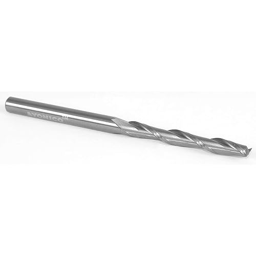 Miniatura 29 de YONICO Fresa de extremo CNC de carburo sólido espiral de 2 flautas para fresas de fresado de 1/4 pulgadas de diámetro. vástago de 1/4 pulgadas