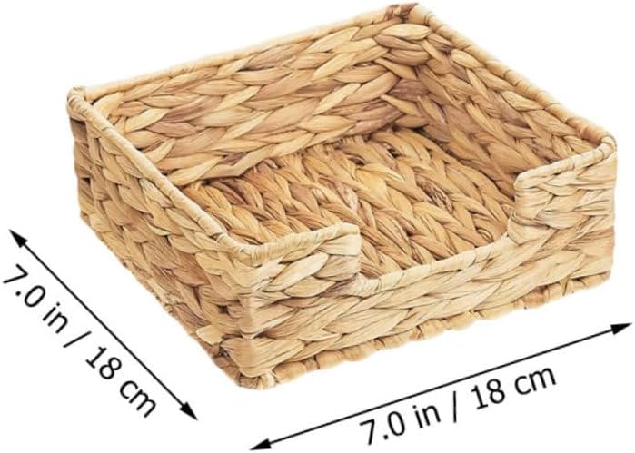 2pcs Woven Napkin Holder Square Tissue Holder for Home Restaurant Party Stylish Natural Design Versatile Guest Towel Organizer
