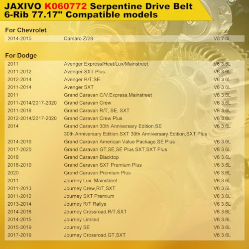 Image of K060772 Serpentine Drive Belt Ribbed V-Belt