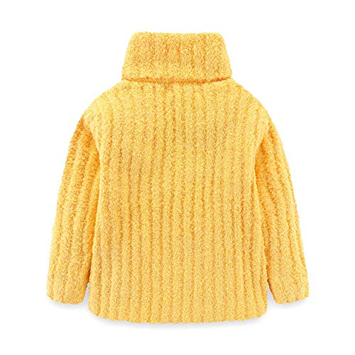 Mud Kingdom Neutral Kids Chenille Sweater for Boy Girl Winter Furry Turtleneck Tops Warm2
