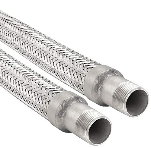 316 Stainless Steel, 36 in,Flexible Metal Hose Assembly, 1/4 in,20400002947