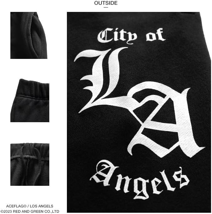 ACE FLAG(エースフラッグ) スウェットパンツ 裏パイル メンズ 黒/青 大きいサイズスウェット ロングパンツ パンツ LA