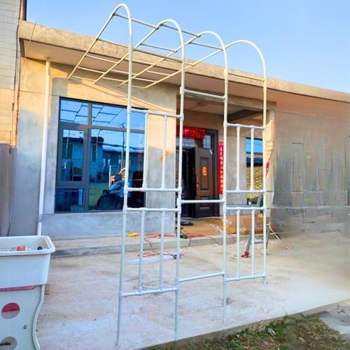 Metalowy łuk altanowy – kratka z czarną różą do roślin pnących, pergola o szerokości 3 m, idealna na podwórko, patio, trawnik i dziedziniec, różne wysokości, 0,6 m - 3,0 m.