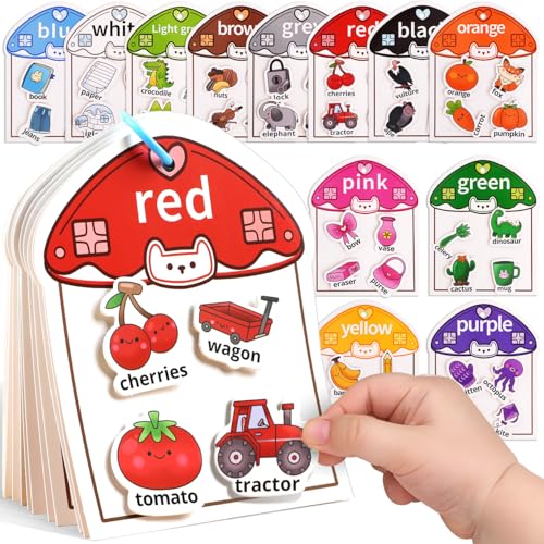 MUONE Montessori Busy Book Color Sorting Toys for Toddlers 2-4, Educational Preschool Learning...