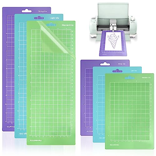6 Stück Schneidematte für Cricut Joy 5 5x14/5 5x8 5 Zoll Schneidematte Plotter Klebrige Schneidematte Light Standard Strong Grip Selbstklebende Schneidematten für Cricut Joy Zubehör