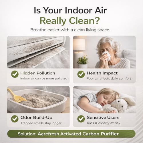 Image of Activated Charcoal Car Air Purifier | Natural Odor Remover for Car & Home | Non-Electric, Chemical-Free Air Freshener | Removes Smoke, Smell & Pollutants | Lasts 24 Months