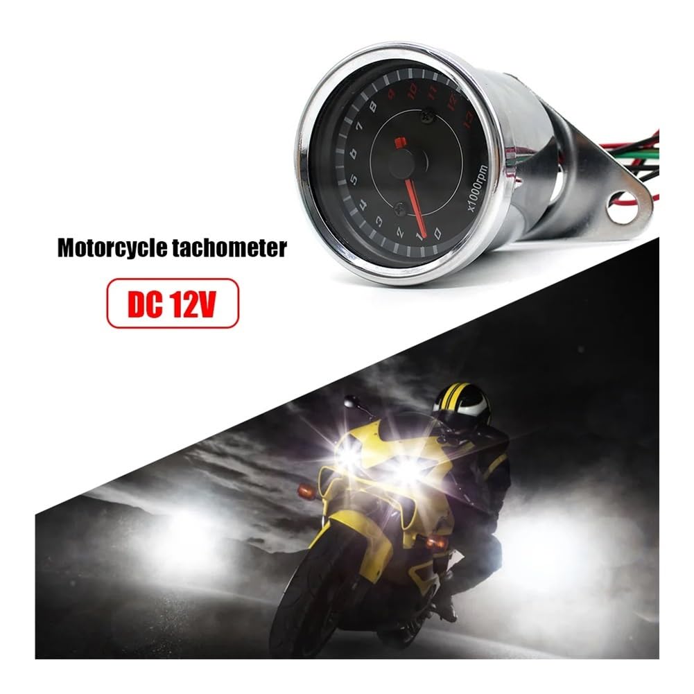 Compteur vitesse moto Compte-tours Universel Pour Moto 12 V Avec Rétroéclairage LED Bleu, Compteur De Vitesse 1000 Tr/min, Jauge Tachymètre