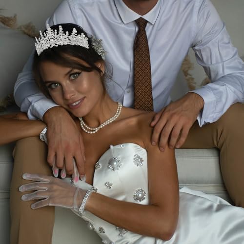 CURASA Silver Tiara and Crowns for Women Crystal Queen Crown, Wedding Tiaras for Bride Princess Crown for Little Girls Headpiece for Bridal Birthday Party Prom Halloween Pageant3